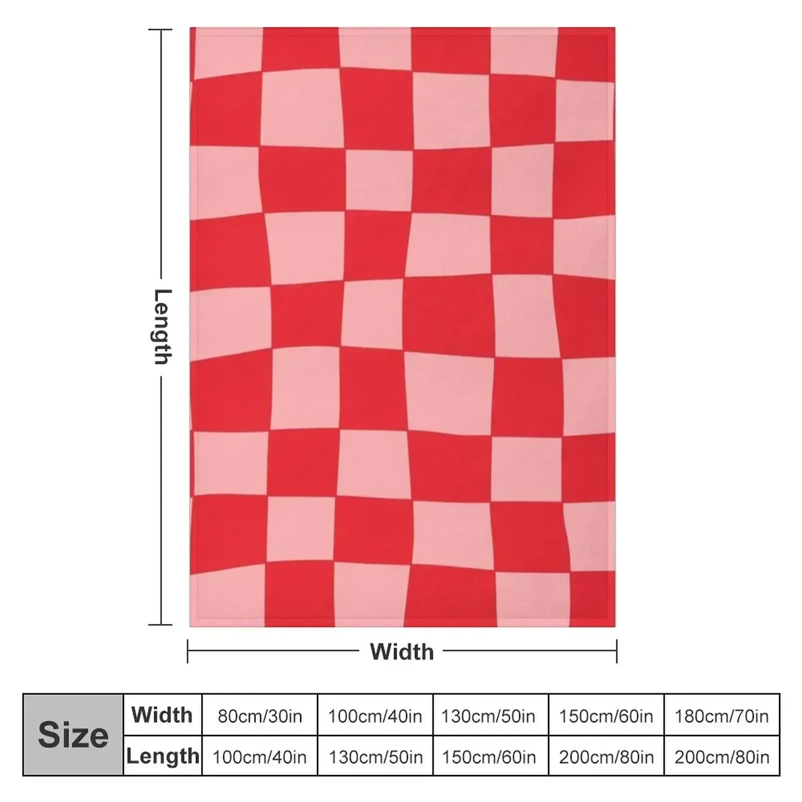Hand Drawn Checkerboard Pattern (red/pink) Throw Blanket for winter Bed covers halloween For Baby Blankets
