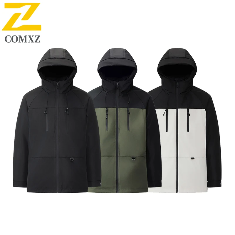 COMXZ 남성용 다운 재킷 프리미엄 3-in-1 내부 레이어 경량 다운 코트 야외 암벽 등반 방풍 가을 겨울 파카