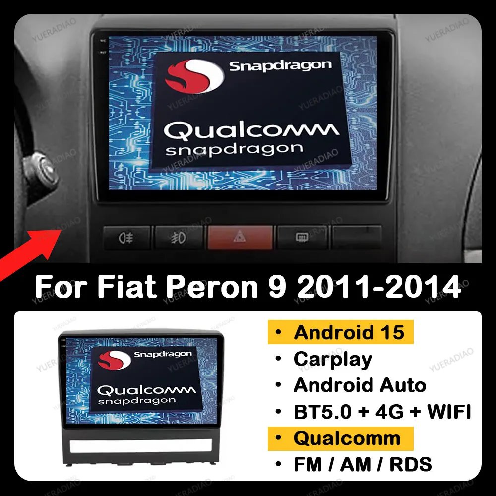 

Android 15 Car Radio For Fiat Peron 9 2009 Idea 2011 - 2014 GPS NAVI Qualcomm 4G LTE 5G WIFI Multimedia Video Player QLED 2DIN