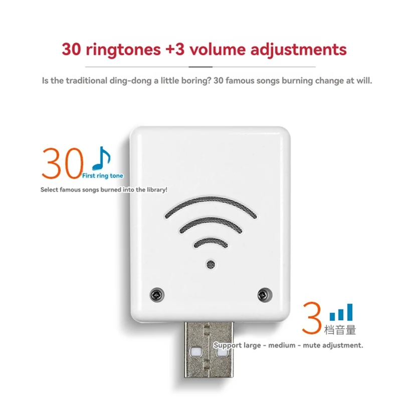Wireless Doorbell Smart USB Doorbell Door Night Wireless Doorbell Receiver For Bed Care Call