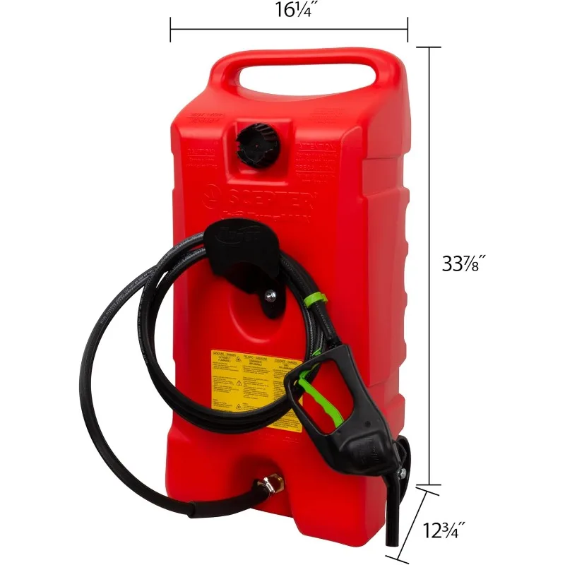 خزان وقود الغاز المحمول الصولجان، علبة حاوية مع مضخة سيفون، 14 جالون، أحمر