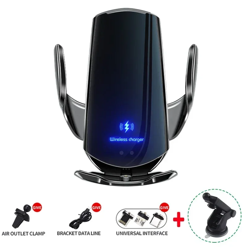 Vikefon 15W Auto Magnetische Draadloze Oplader Automatische Auto Mount Telefoon Houder Voor Iphone Samsung Infrarood Inductie Snel Opladen