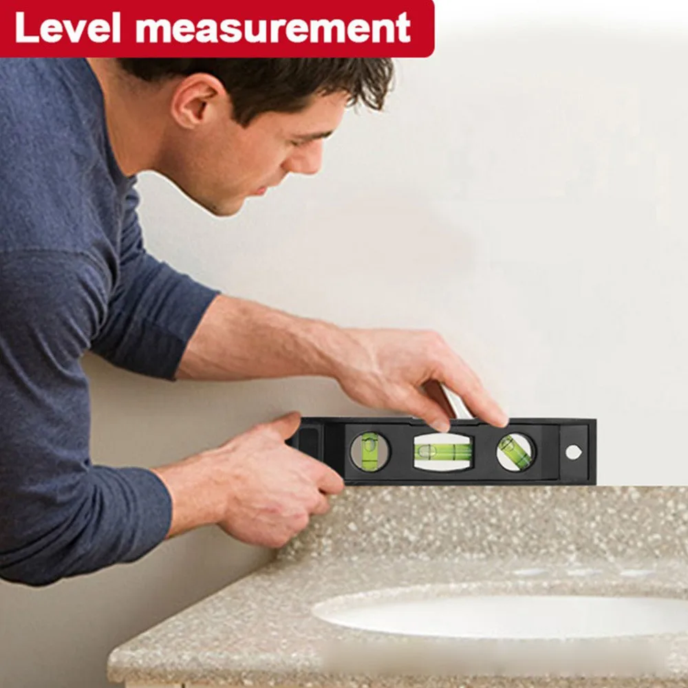 ABS Shell Level Ruler High Precision Strong Magnetic 3 Bubble Level Meter Household Hardware Tools Laser Level