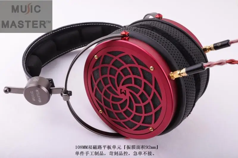 Música mestre t1000 dragão vermelho planar 108mm diafragma fechado magnético de alta fidelidade audiophile fone ouvido de madeira susvara lcd3 hd820
