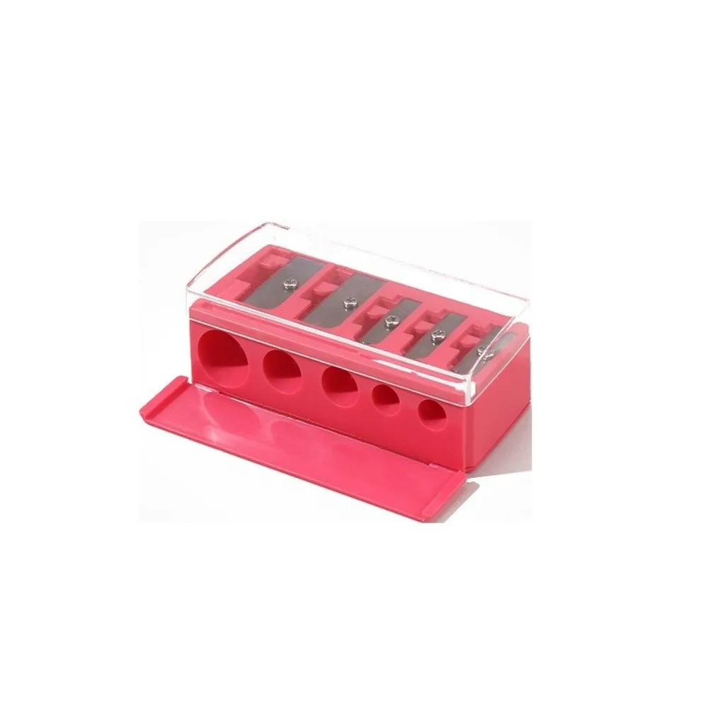 5 Holes Pencil Sharpener Multi-functional Splash-proof Cosmetic Pencil Sharpener Easy To Clean with Lid