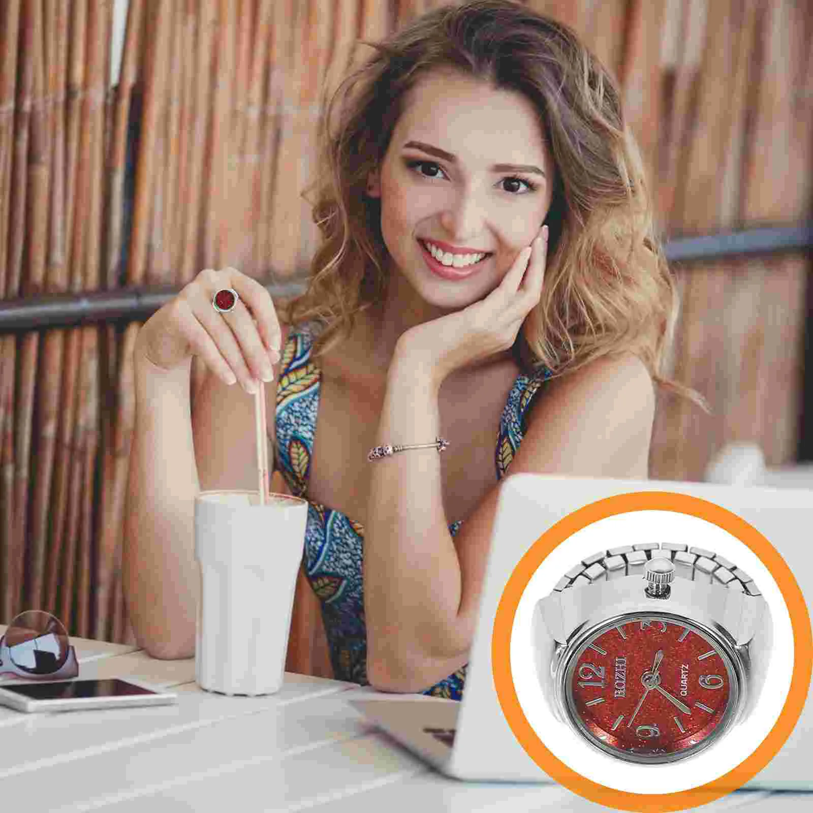 

Fidget Ring Watch Nurse Quartz Finger Watches for Men Zinc Alloy Student Vintage