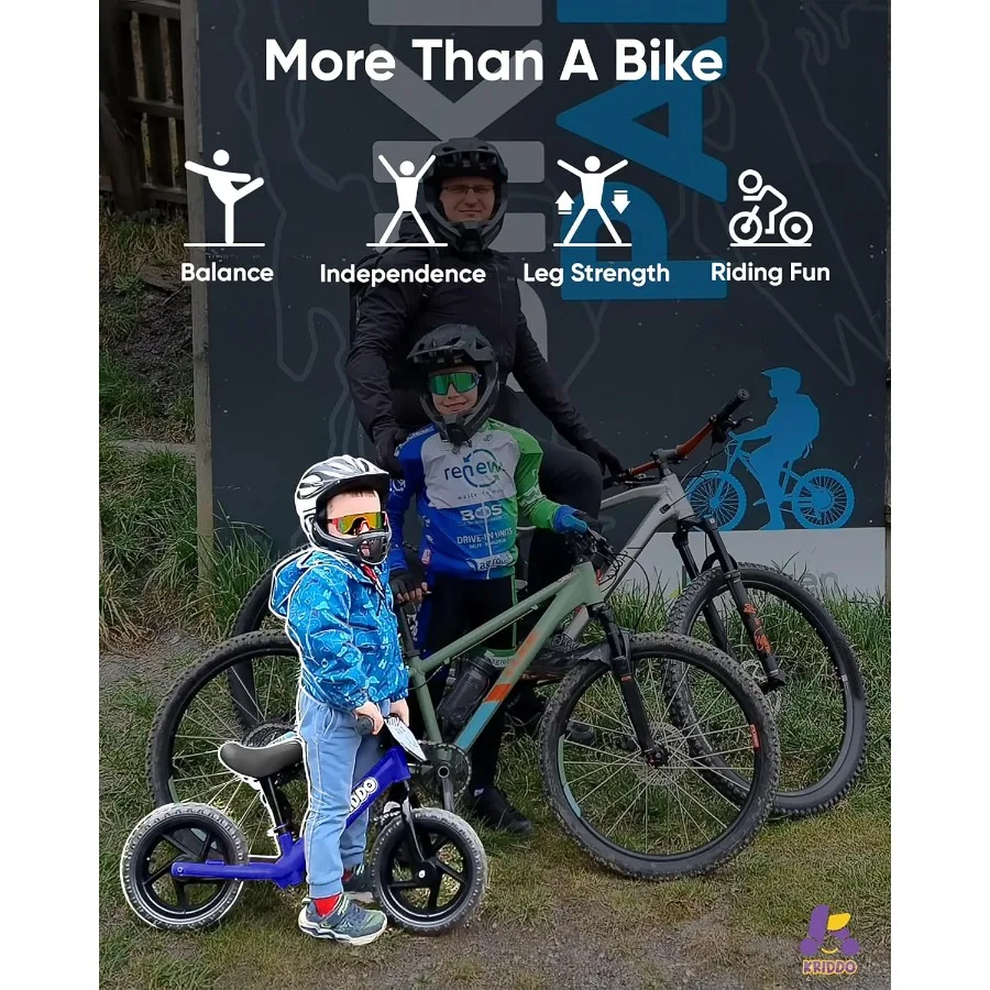 幼児用バランスバイク 2歳、18ヶ月から5歳向け、12インチのプッシュバイク、カスタマイズプレート付き（ステッカー3セット付属）