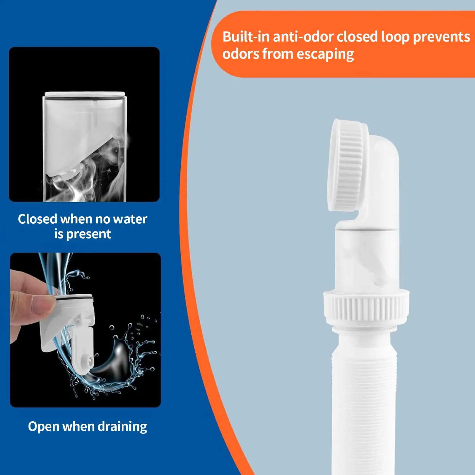Kitchen Sink Drain Pipe 360 Adjustable Siphon Flexible Sink Drain Siphon For Garden Kitchen RV Bathroom Shower Laundry Basin