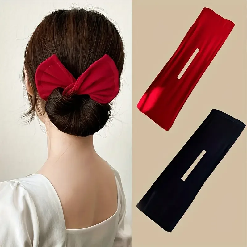 Solid color polka dot twist hair clip for women elegant hairband lazy Fashion hair curler Hair accessories image 4
