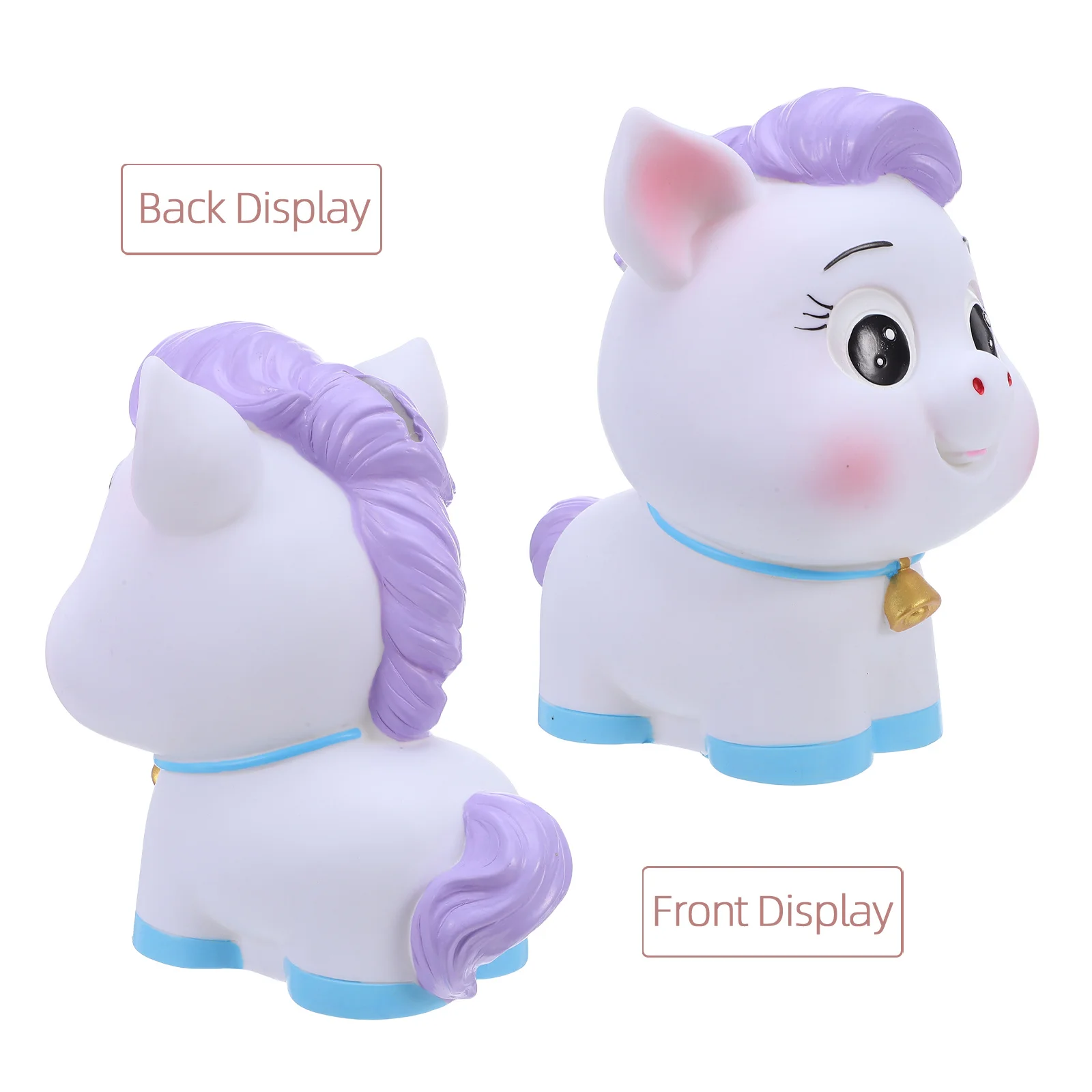 حصان أبيض حصان المال صندوق توفير العملات المعدنية غير قابل للكسر لطيف الحيوان أصبع جرة أطفال بنين بنات هدية عيد ميلاد حصالة لطيف