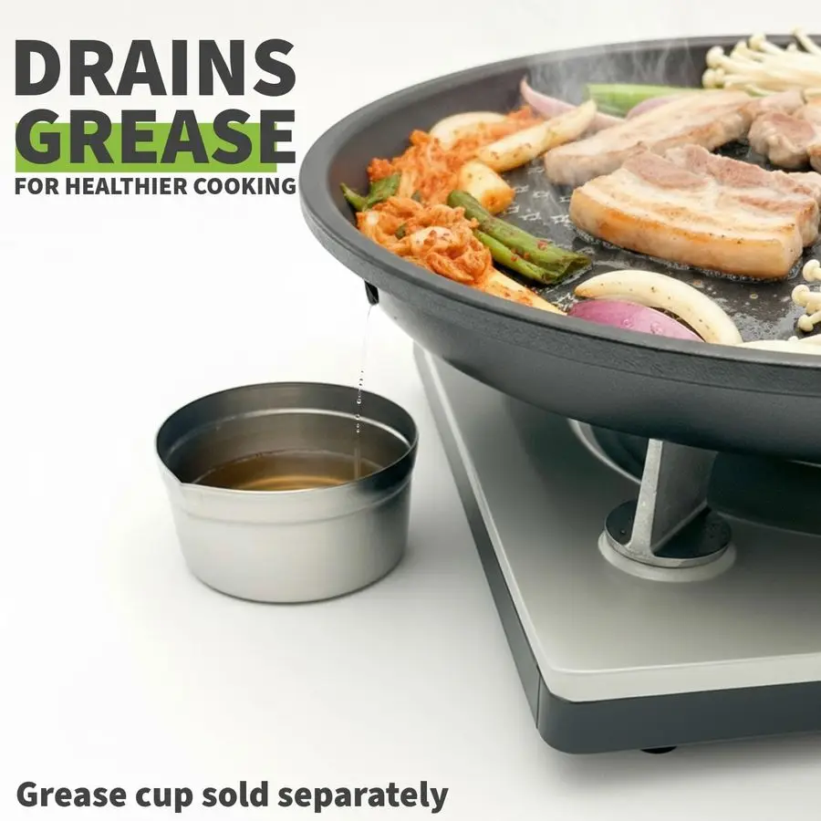 

Korean BBQ Nonstick Grill Pan, KBBQ Grill Pan, PFOAFree, Dishwasher Oven Safe, Made in Korea