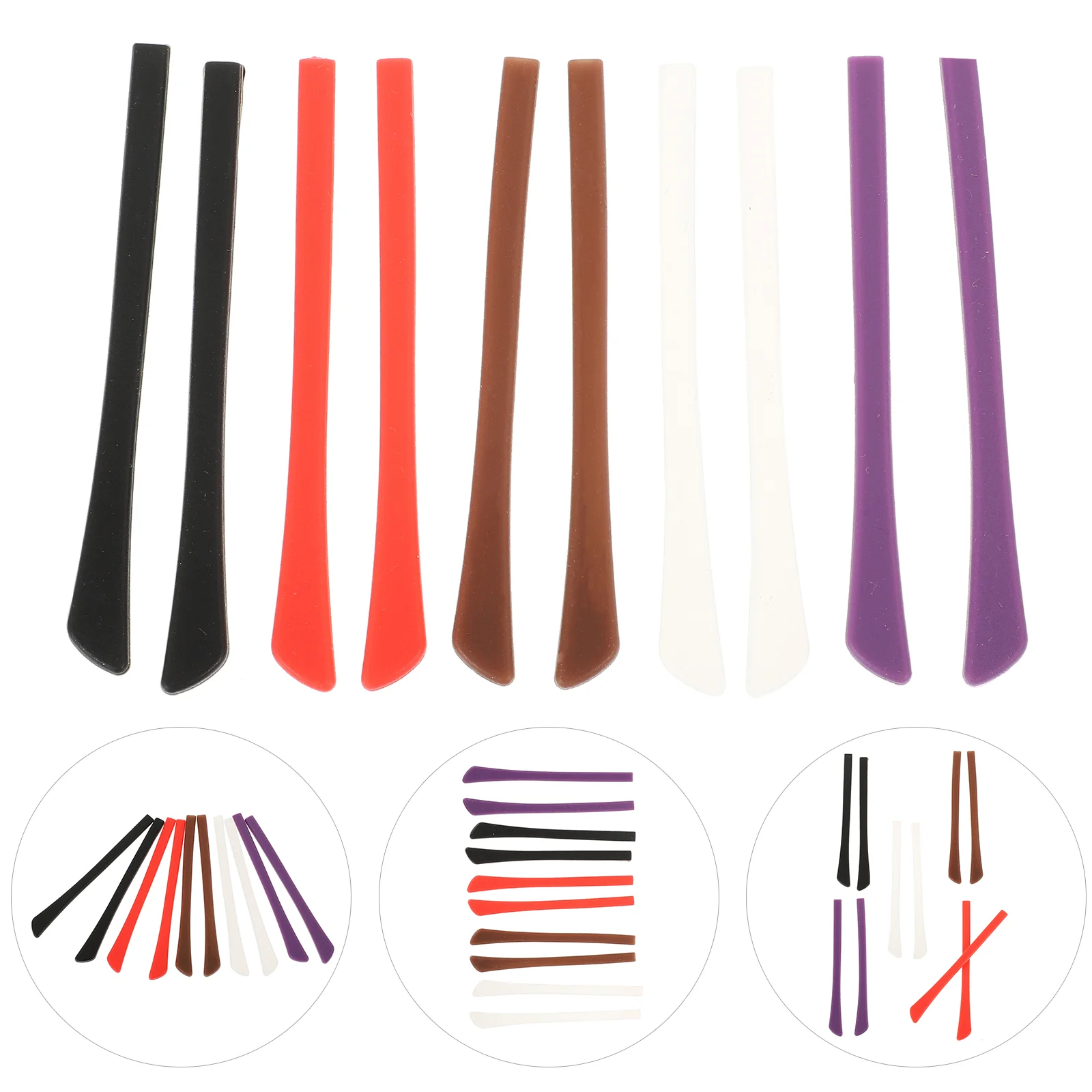 5 paia di coprigambe antiscivolo coprigambe antiscivolo ganci per occhiali impugnature in silicone accessori per occhiali strumenti di riparazione occhiali