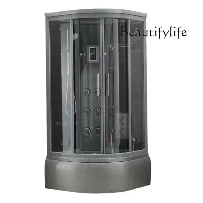 Xx Gray High-end Bathroom Integral Shower Room, Rectangular Steam With Bathtub Curved Bath Room