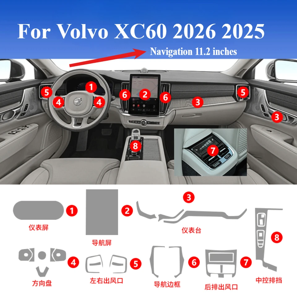 Pellicola In Vetro Temperato Per Volvo XC60, XC90 E S60 2025-2026 – Schermo 11,2 Pollici, 9H Anti-Graffio - 6