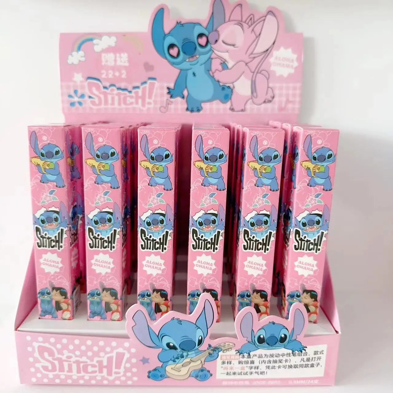 Disney-Stylo gel Stitch Anime Figure pour enfants, 0.5mm, étudiant, bureau, écriture, signature, papeterie, enfants, cadeau de Noël