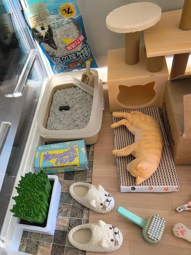 Re-Ment My Daily Life With Cat Series Miniature Scene With Lovely Details Desktop Display Gift  Action Figures Toys Gift