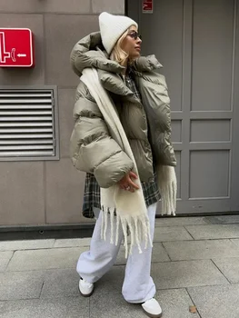 Wolfeel Winter Warm Cotton Puffer Jackets Women's Loose Parkas Coat Vintage Bread Jacket Outwear Office Ladies Quilted Jacket 5