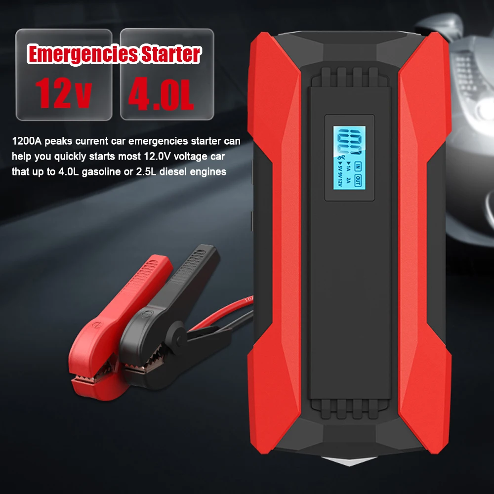 

Car Jump Starter 12.0V Automobile Battery Booster Power Pack SABO 1200A Peaks 8000mAh for Up to 4.0L Gas/2.5L Diesels Engines