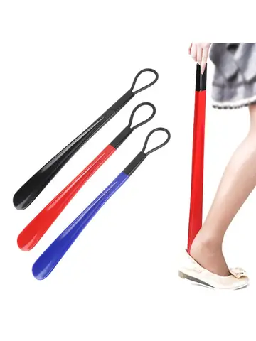 1/2pc long flexible plastic shoe horn for easy wearing of shoes in multiple colors-shoe lifter and spoon shaped shoe accessories