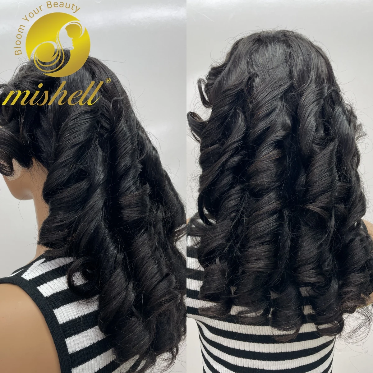 24ich Wig rambut manusia gelombang gulungan telur alami dengan kepadatan 300% 13x4 Wig renda depan transparan Wig rambut manusia keriting goyang untuk wanita