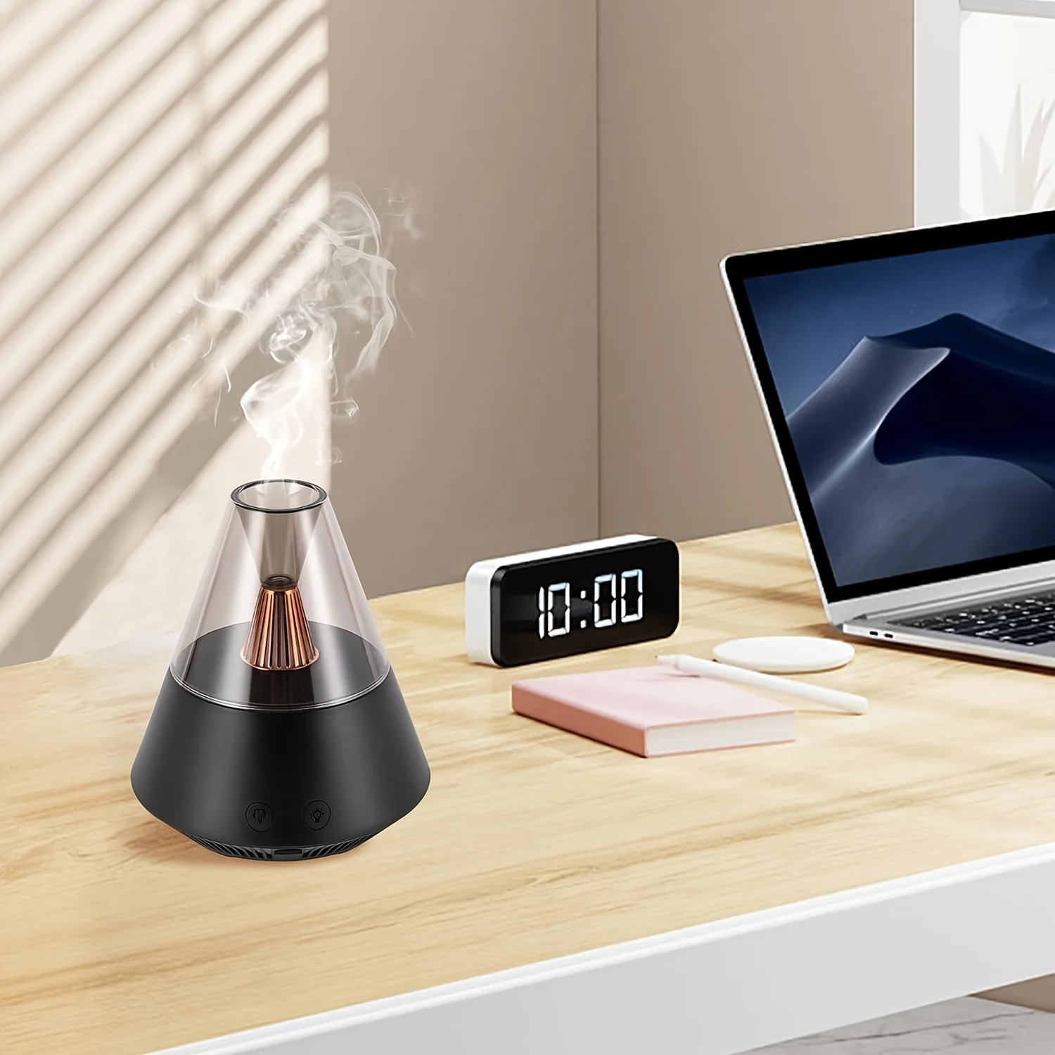 Mini humidificador de aire de escritorio de 150 ml: modos de niebla continua e indirecta activados por tacto, ABS y PC, funcionamiento silencioso, adecuado