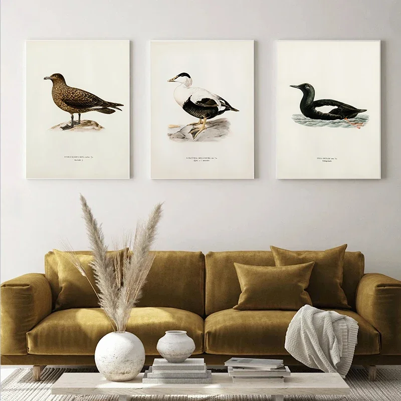 الكلاسيكية مجردة الطيور نوع عرض الحياة البرية قماش الملصقات الغابات صور فنية للجدران لغرفة المعيشة غرفة نوم نادي ديكور المنزل الحديث #4