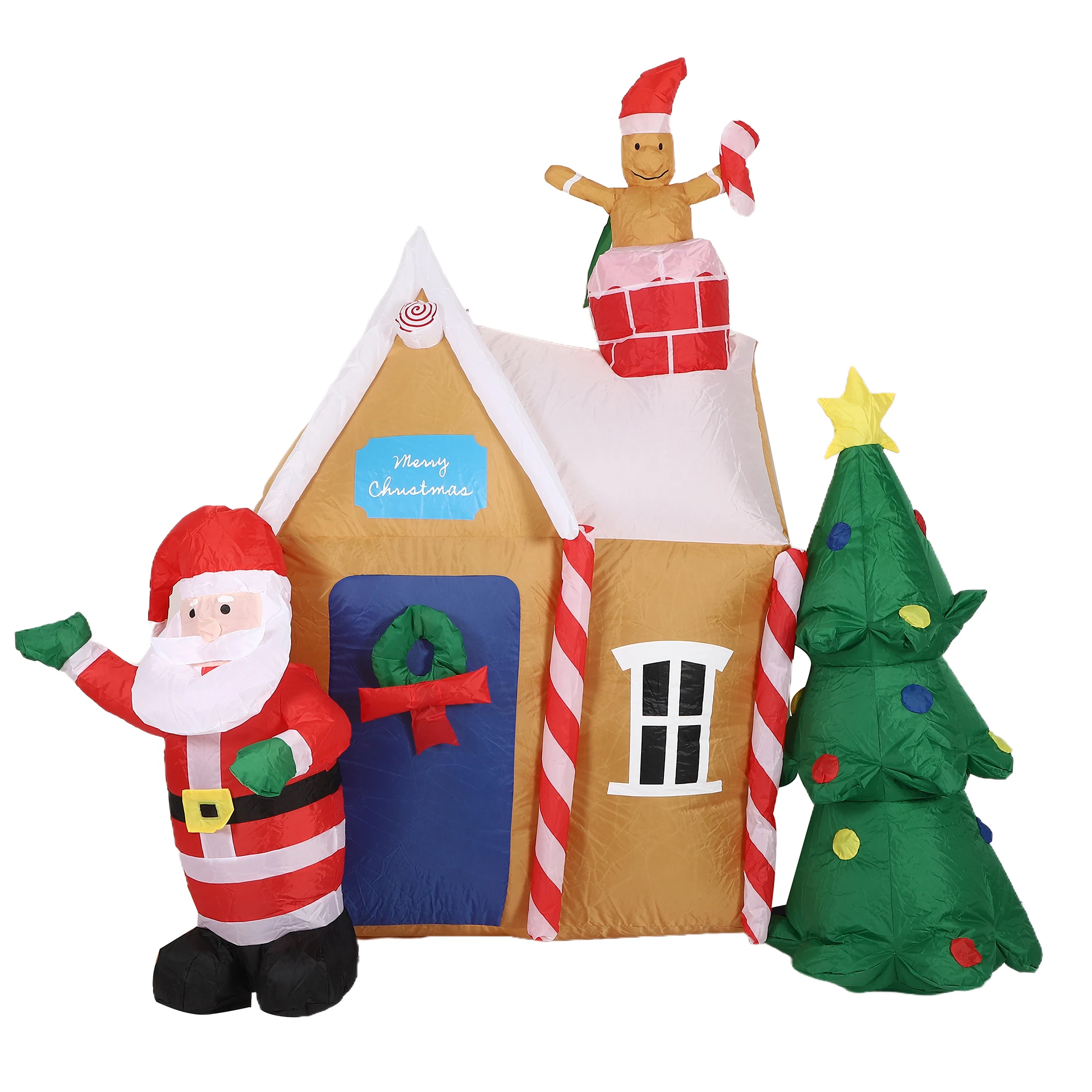 6ft Holiday Inflatable Model, Christmas Inflatable Model, Custom Outdoor Yard Decoration, Christmas Tree Inflatable Ornament Props for Party Events, Durable and Waterproof, with Fan and Led Lighting