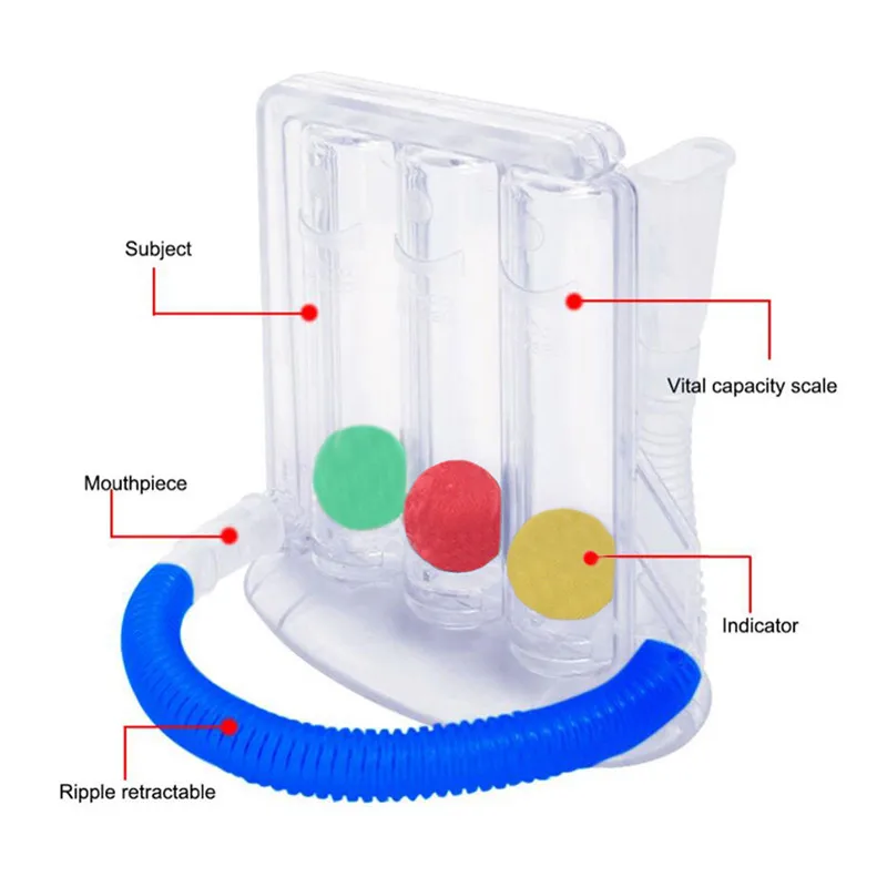 3 Balls Breathing Exerciser Lung Function Improvement Trainer Respiratory Spirometry Breath Measurement System Set