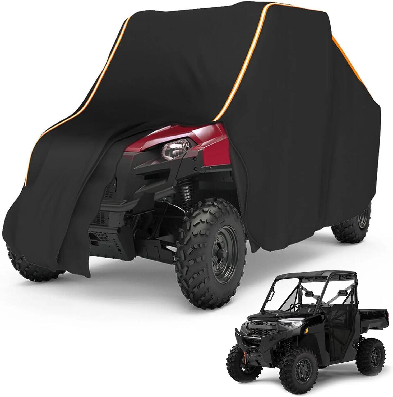 

All-Weather UTV Cover for 2-3 Seater, Compatible with Polaris Ranger XP 1000 and More, Windproof PU Oxford Cloth Medium Size