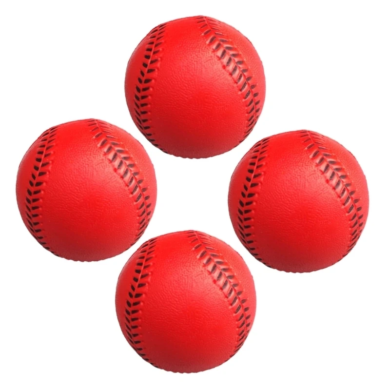 Q39E 4Pcs PU Soft Baseball Batting Ball Training Ball Gift For Beginners Enduring