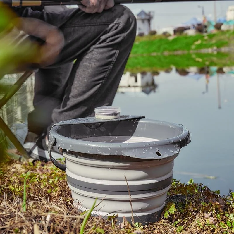 4L Multifunctional Folding Bucket Portable Folding Bucket Camping Folding Silicone Bucket Outdoor Travel Car Washing Fishing