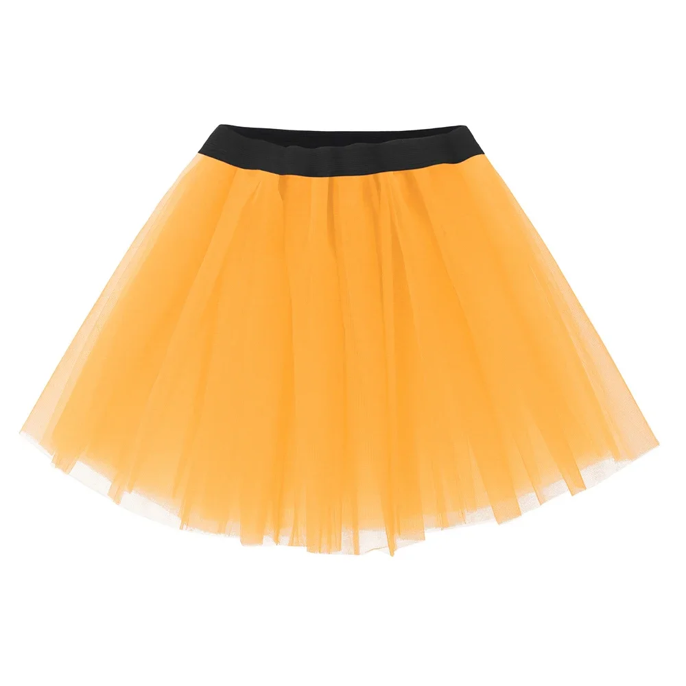 Women Tutu Skirt Girls Elastic Waist Tulle Fluffy Dance Cosplay Party Ballet Perform Festival Man Marathon Funny Adult Miniskirt