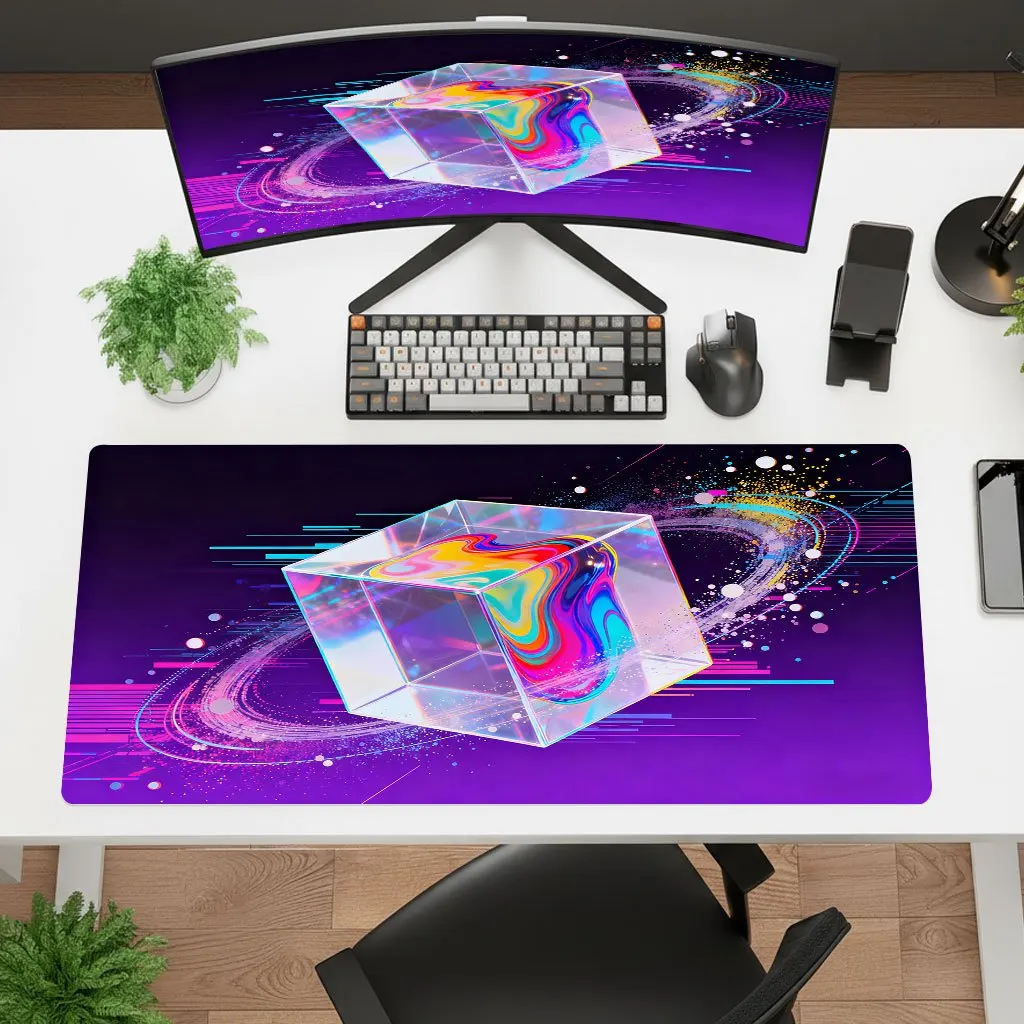 Brand Iron Art Mouse Pad Paint Cube HD Print Non-Slip Rubber Backing Washable Thick 2Mm Polyester For Office Laptop Gaming Desk