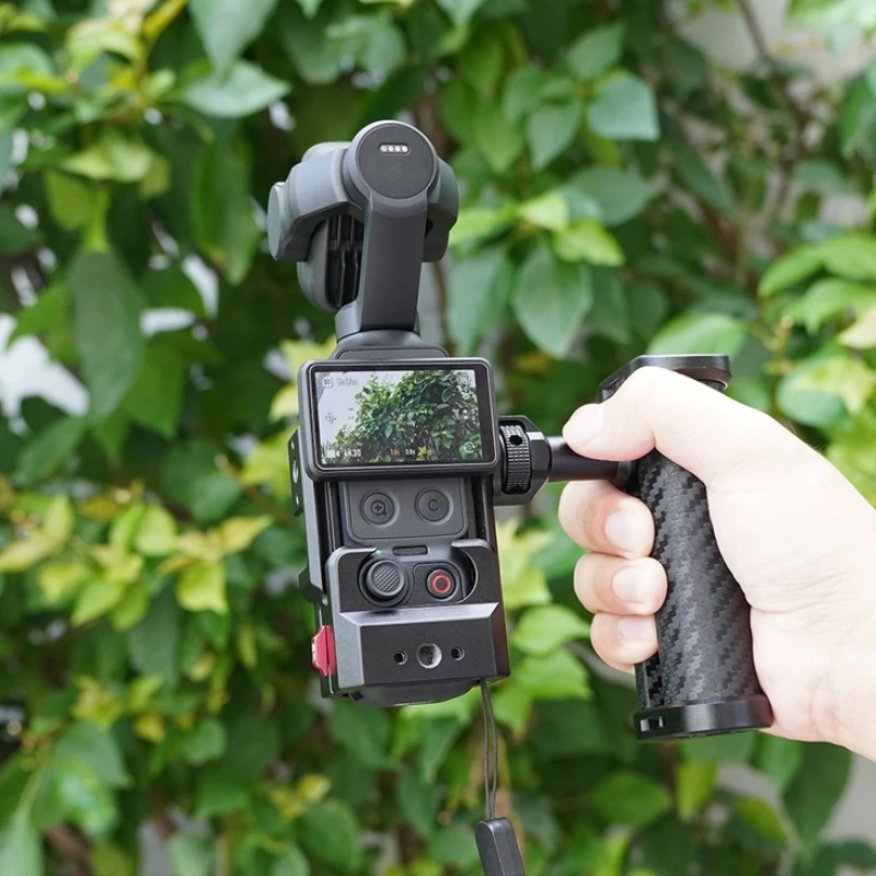 For Pocket 4P Camera Cage Frame Side Handle Grip Extension Bracket Pocket 4 3 Gimbal Street Vlog Photography Quick Release Mount