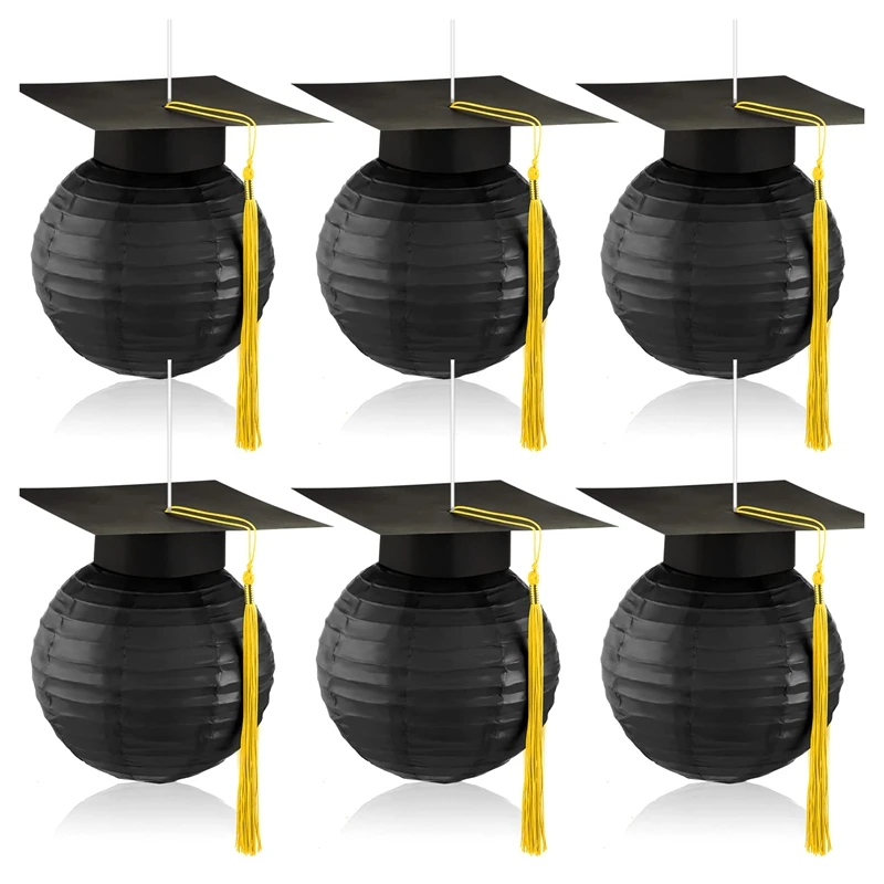 

Graduation Cap Hanging Paper Lanterns Grad Cap Paper Lanterns With Black Grad Hat Graduation Party