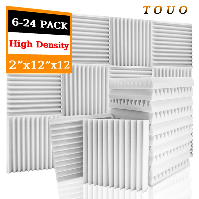 TOUO Acoustic Insulation Foam 6/12/24 PCS Soundproof Foams Panel Studio Ceiling Wall Noise Insulation Sound Absorbing Material