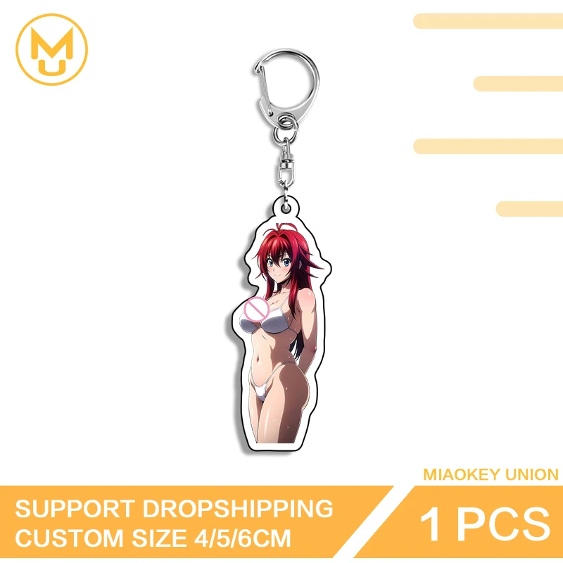 Rias Gremory Key Holder Seductive Waifu Uncensored Double Sided Keyrings NSFW Handbag Wallets Props Hentai Bikini DIY Decoration
