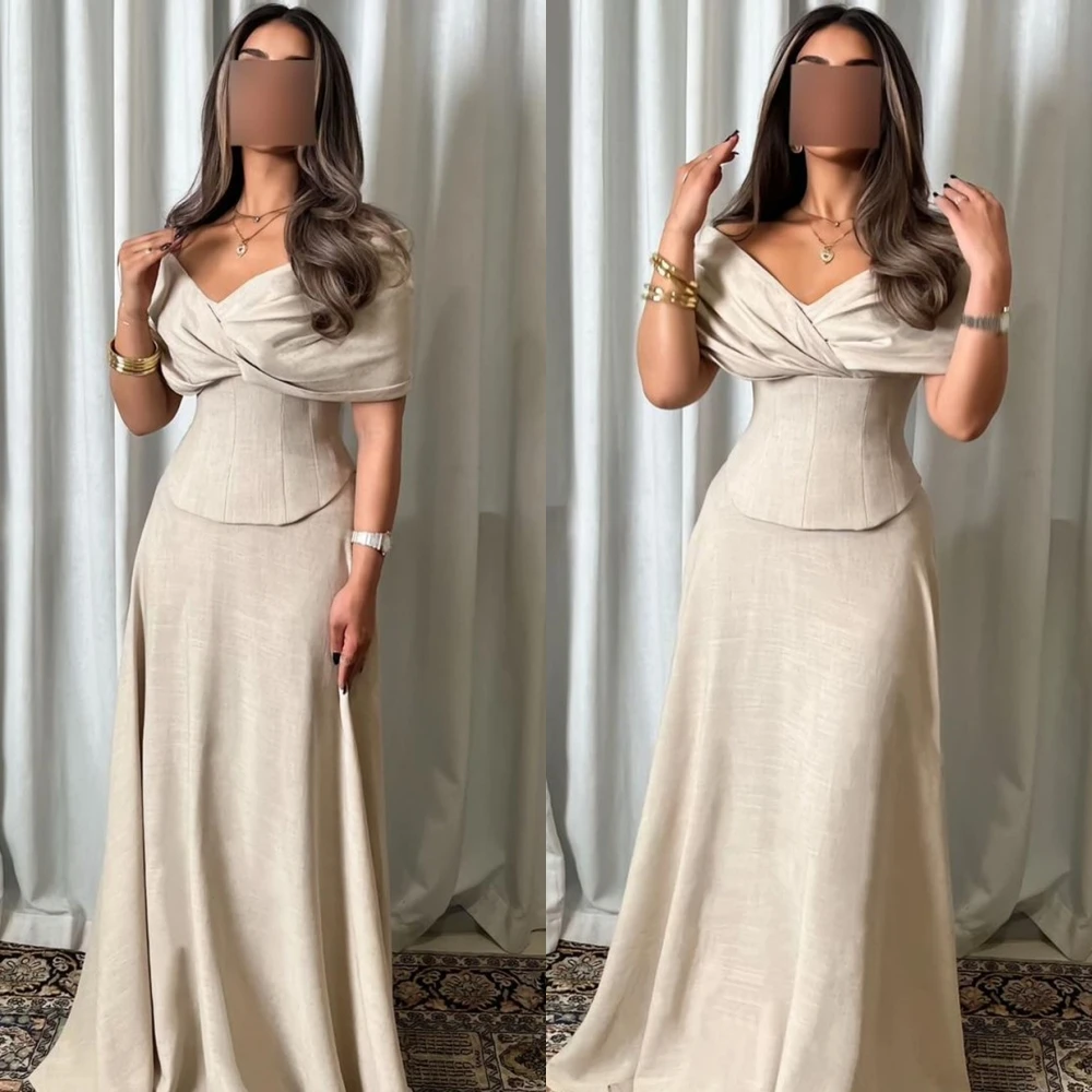 Customized Classic V-Neck A-Line Prom Dresses Elegant Off the Shoulder 2025 Evening Dress High Quality Special Occasion Gowns