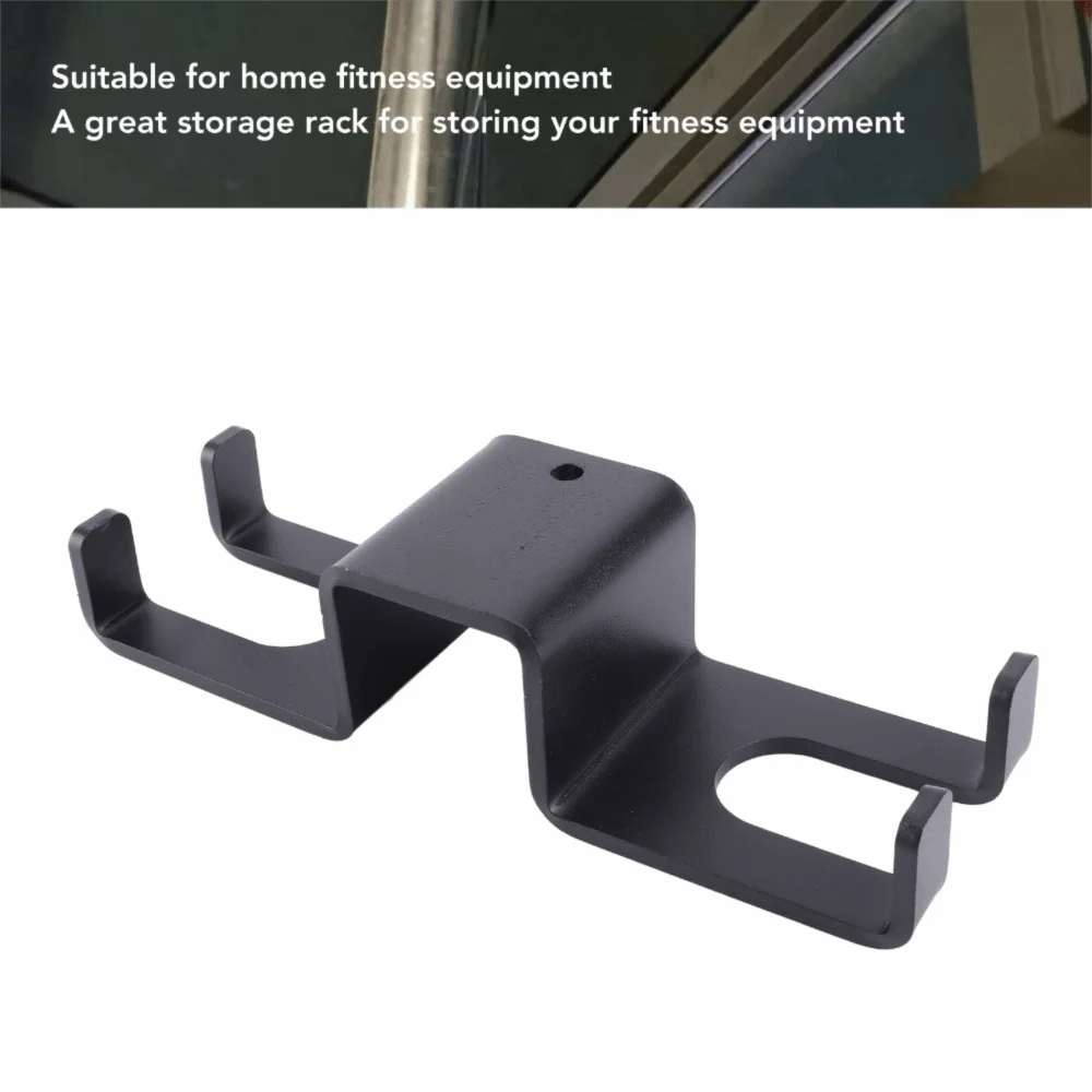 Space Saving Horizonta Barbell Rack Matte Finish Compact Barbell Holder Dual Hook Home Gym Weight Bar Holder