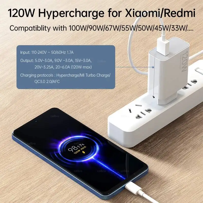 Xiaomi 120W EU US Original Super Turbo Charger For Xiaomi Adapter 1M USB Type C Cable Mi 17 15  14 POCO F7 X8 X7 Pro Redmi Note