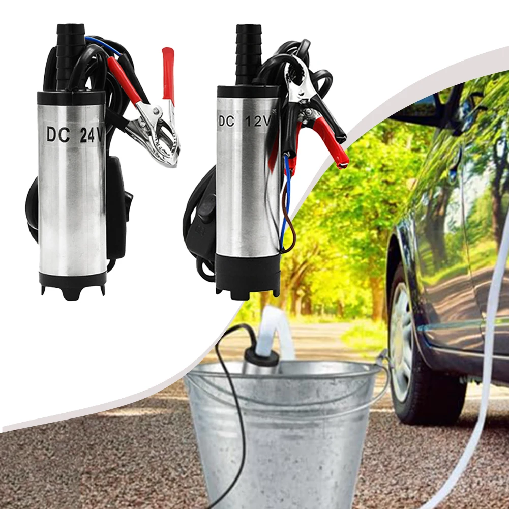 Electric Fuel Transfer Pump Water Oil Transfer Refueling Submersible Pump For Diesel Water Pump 12V 24V 38mm For Car Motorbike