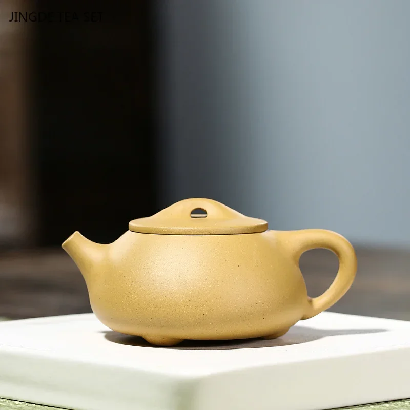 1PCS 260ML Yixing Simple Classic Master Handmade Raw Mineral Gold Section Mud Filter Purple Clay Tea Pot zisha Tea Set