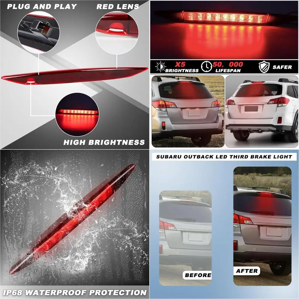 

Subaru Outback 2010-2014 Red LED 3rd Brake Light - High Mount Stop Lamp, Plug and Play, Direct Fit Roof Tail Light, Part #84701A