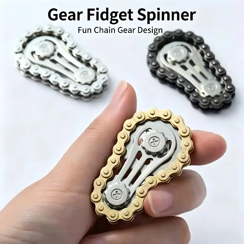 1/2 Pcs Metal Wheel Chain Tooth Chain Gyroscope Fingertip Gyroscope Creative Stress Relieving Toy