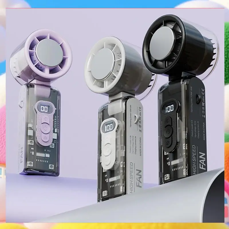 Portable Fan High Speed Handheld Turbo Fan Overcharge, Overcurrent And Overdischarge Protection Black-ABUA
