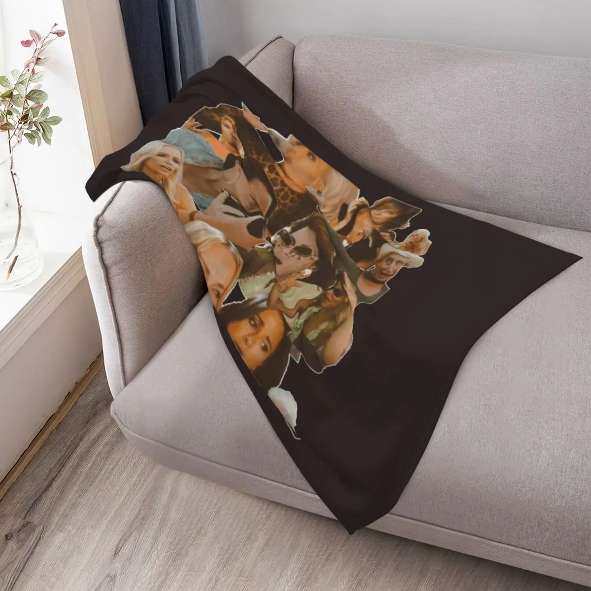 ريوت البيوت الحقيقية الكولاج الكلاسيكية تي شيرت رمي بطانية السرير المألوف منقوشة على الأريكة أريكة أفخم رمي البطانيات