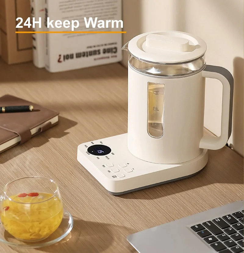 110 فولت/220 فولت وعاء الصحة متعددة الوظائف غلاية كهربائية التحكم في درجة الحرارة الزجاج زهرة إبريق الشاي موعد الحساء يغلي غلاية 1.2L