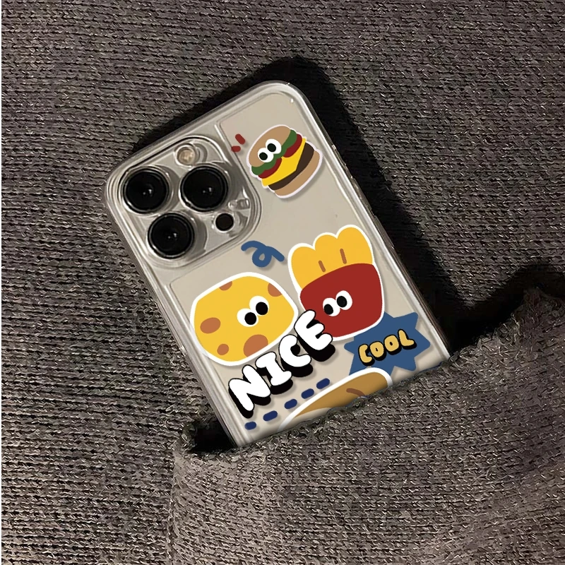 Hamburger Toast Friends  Phone Case For iPhone 16 15 13 14 12 11 Pro Max 15 16 Plus X XS XR Max 12 Mini Soft smart cover image 4