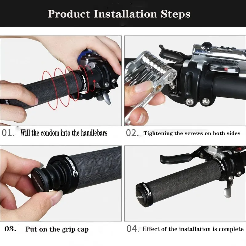 SEER MTB دراجة المقود سيليكون غطاء القبضات المضادة للانزلاق للصدمات قفل مزدوج غطاء مقبض الدراجة مع المكونات أجزاء الدراجات
