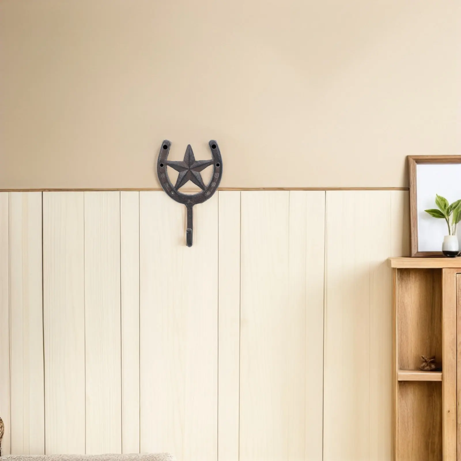 Cast Iron Horseshoe Shaped Hook Vintage Western Coat Rack Hat Towel Organizer Rustic Decorative Wall Mount for Entryway Bedroom